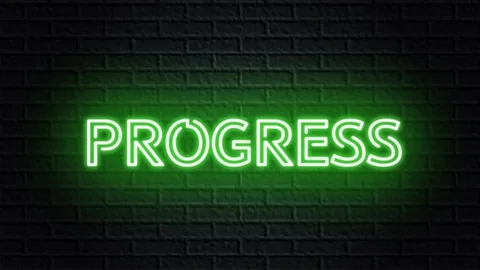 Green neon video animation progress Stock Footage 119700846