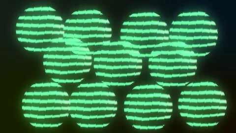 Green Neon VJ Loop Geometric Sphere Wave on Black Background Vídeo Stock 332042210