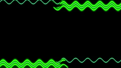 Green Neon Wave Border Background Stock Footage 284393180