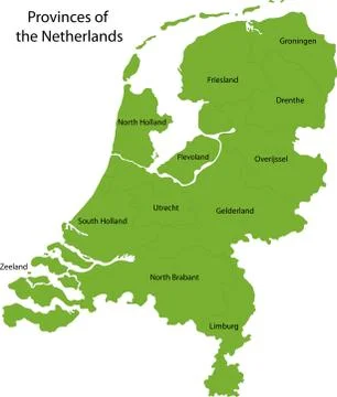 Green Netherlands map Stock Illustration