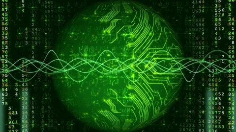 Green Network Digital Technology Background. Stock Footage 80839305