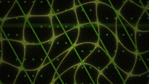 Green Network Grid with Glowing Data Lines on Dark Background for Abstract .. Video stock 343722089