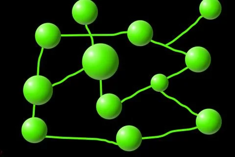 Green Network Nodes Connection Abstract 스톡 일러스트