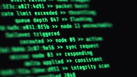 Green Network Security Code Scrolling Screen Animation Stock-Footage 335681288