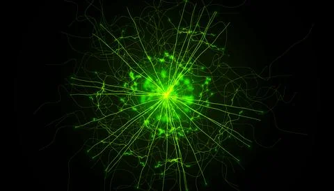 Green Neural Connected Lines Bio Cell Organic Life Microbiology Research Stock-Illustration