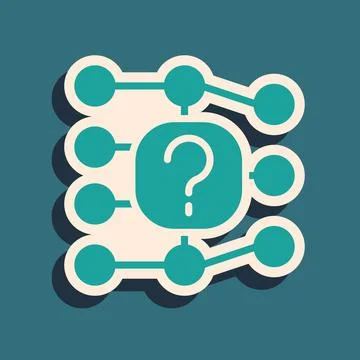 Green Neural network icon isolated on green background. Artificial intelligence Illustrazione stock