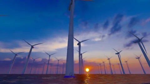Green new energy and wind power generation Stock Footage 198984331