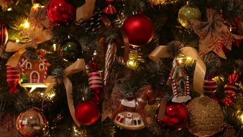 Green New Year tree decorated Video stock 81802440