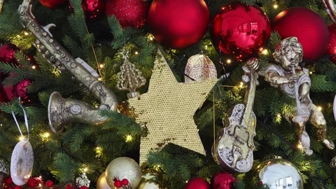 Green New Year tree decorated Stock Footage 83321511