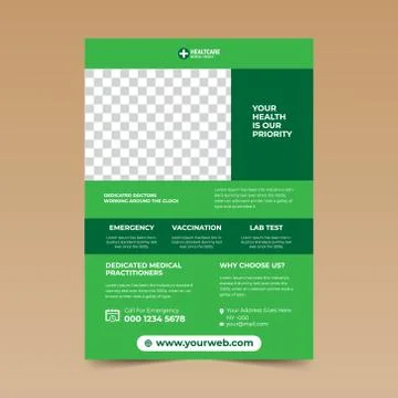 Green Nice Flyer Design Template Stock Illustration
