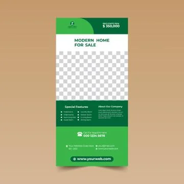 Green Nice Rack Card Design Template 库存插图