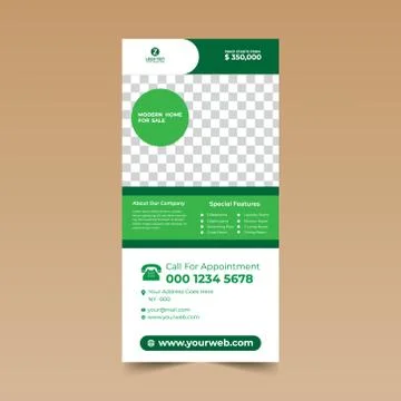 Green Nice Rack Card Design Template Stock Illustration