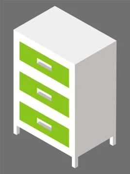Green Nightstand or Bedside Table Vector Image 스톡 일러스트