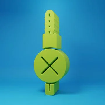 Green No audio jack icon isolated on blue background. Audio cable for conne.. Stock Illustration