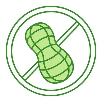 Green No Nuts Icon. Vector Icon. Label for Peanut Free Products Stock Illustration
