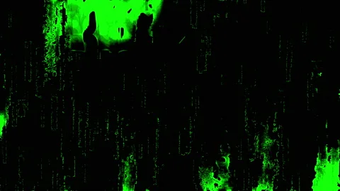 Green, Noisy, Isolated Matrix Inspired Effect 스톡 동영상 150001413