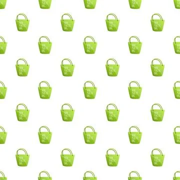 Green non plastic bag pattern eco friendly reusable concept 스톡 일러스트