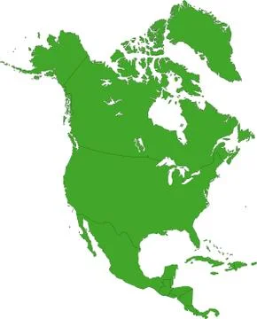 Green north america map Stock Illustration