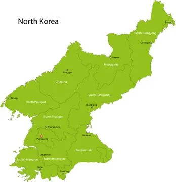 Green North Korea map Stock Illustration