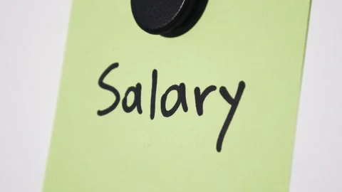 Green Note With Salary Text Pan Shot Stock Footage 318722914