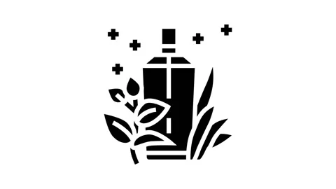 Green notes perfume glyph icon animation Vidéo 222833028