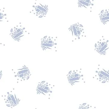 Green notes perfume glyph seamless pattern Stock Illustration