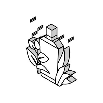 Green notes perfume isometric icon vector illustration Stockillustratie