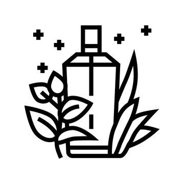 Green notes perfume line icon vector illustration Stock Illustration