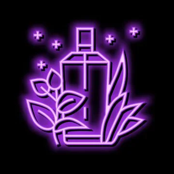 Green notes perfume neon glow icon illustration Stock-Illustration