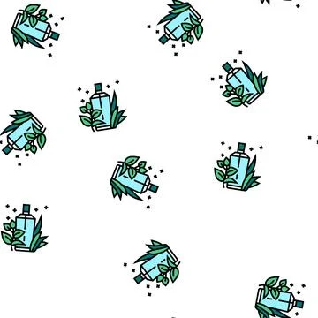 Green notes perfume vector seamless pattern Illustrazione stock