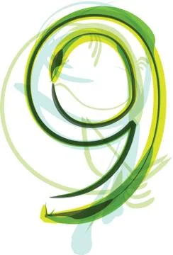 Green number Illustrazione stock
