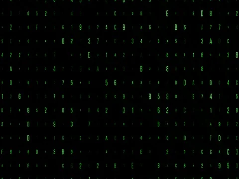 Green numbers and letters digital code flow, computer generated seamless loop Stock Footage