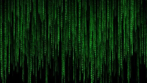 Green numbers on a dark background. Digital background artificial intelligenc Stock Illustration