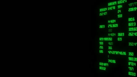 Green numbers flash on the side of the screen. Seamless loop. Stock Footage 101386664