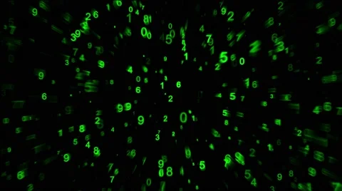 Green Numbers Moving Back And Forth On Black Background With Echo Effect. Stock Footage 66519112