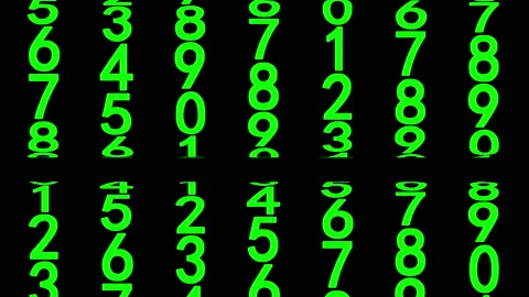 Green numerals animated Stock Footage 92047102