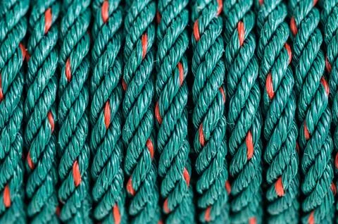 Green nylon rope Stock Photos