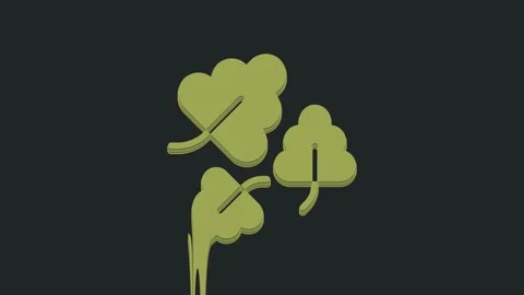 Green Oak leaf icon isolated on black background. 4K Video motion graphic 库存影片 235604799