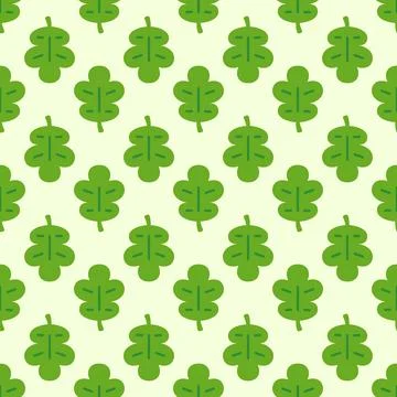 Green Oak Leaf Pattern Stock Illustration
