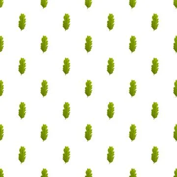 Green oak leaf seamless pattern on white background Stockillustratie