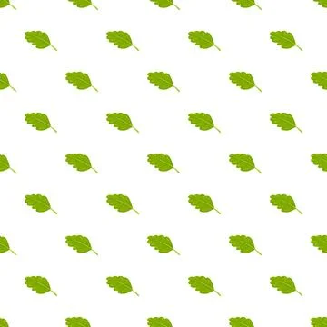 Green oak leaves pattern on white background イラスト素材