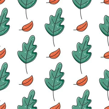 Green oak leaves seamless pattern Stockillustratie