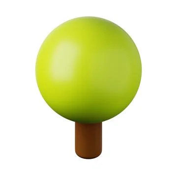 Green oak tree high quality 3D render illustration icon. 스톡 일러스트