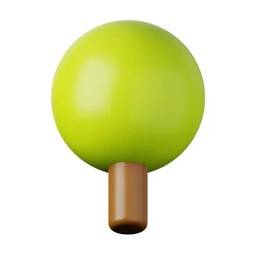Green oak tree high quality 3D render illustration icon. 스톡 일러스트