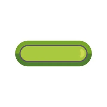 Green oblong button interface vector isolated element Stock Illustration