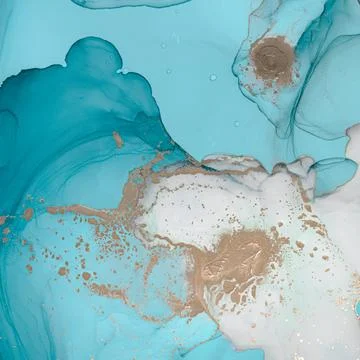 Green Ocean Waves. Abstract Turquoise Liquid Stock Illustration