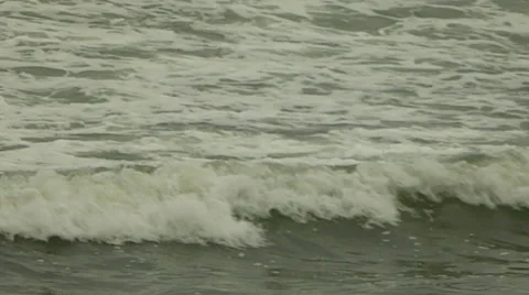 Green Ocean Waves Rolling In, Foamy Stock Footage 48474302