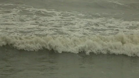 Green Ocean Waves Rolling In, Storm Approaching Stock Footage 48474951