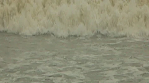Green Ocean Waves Rolling , As Storm Approaches Stock Footage 48475040