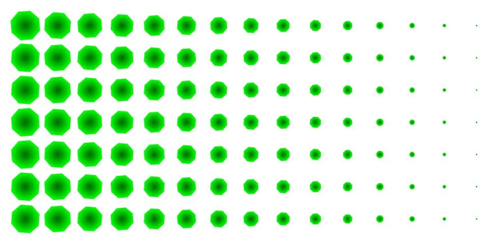 Green octagon halftone gradient pattern, Abstract geometric shape backgroun.. Illustrazione stock